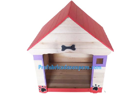Caseta de Perro de tablillas de madera, 